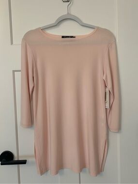 NWT Sympli Nu Ideal Tunic 3/4 Sleeve Blush Size 4 Made Canada